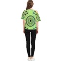 Green Grid Cute Flower Mandala One Shoulder Cut Out Tee View2