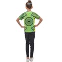 Green Grid Cute Flower Mandala Kids  Mesh Piece Tee View2