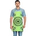 Green Grid Cute Flower Mandala Kitchen Apron View1