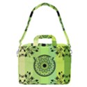 Green Grid Cute Flower Mandala MacBook Pro Shoulder Laptop Bag (Large) View2