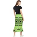 Green Grid Cute Flower Mandala Maxi Fishtail Chiffon Skirt View2