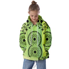 Green Grid Cute Flower Mandala Kids  Oversized Hoodie