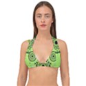 Green Grid Cute Flower Mandala Double Strap Halter Bikini Top View1