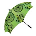 Green Grid Cute Flower Mandala Golf Umbrellas View2