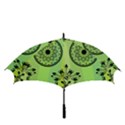 Green Grid Cute Flower Mandala Golf Umbrellas View3