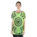 Green Grid Cute Flower Mandala Skirt Hem Sports Top View1