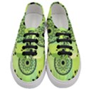 Green Grid Cute Flower Mandala Women s Classic Low Top Sneakers View1