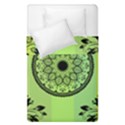 Green Grid Cute Flower Mandala Duvet Cover Double Side (Single Size) View1