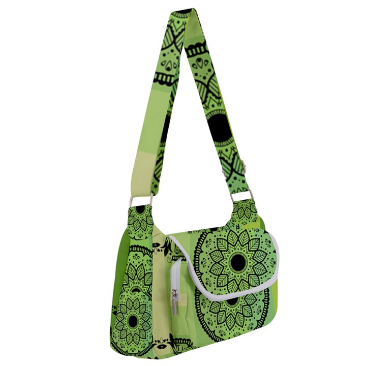 Green Grid Cute Flower Mandala Multipack Bag