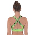 Green Grid Cute Flower Mandala Cross Back Sports Bra View2