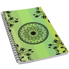 Green Grid Cute Flower Mandala 5 5  X 8 5  Notebook by Magicworlddreamarts1