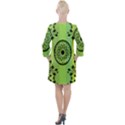 Green Grid Cute Flower Mandala Open Neck Shift Dress View2