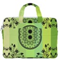 Green Grid Cute Flower Mandala MacBook Pro Double Pocket Laptop Bag (Large) View2