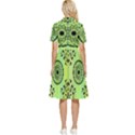 Green Grid Cute Flower Mandala Button Top Knee Length Dress View2