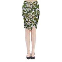 Blooming Garden Midi Wrap Pencil Skirt by SychEva