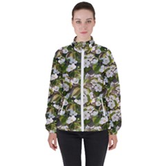 Blooming Garden Women s High Neck Windbreaker by SychEva