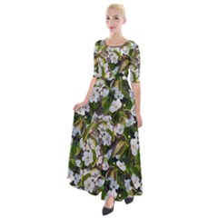 Blooming Garden Half Sleeves Maxi Dress by SychEva