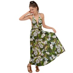 Blooming Garden Backless Maxi Beach Dress by SychEva