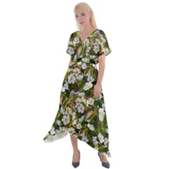 Blooming Garden Cross Front Sharkbite Hem Maxi Dress by SychEva