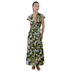 Blooming Garden Flutter Sleeve Maxi Dress by SychEva