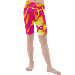 Pop Art Love Graffiti Kids  Mid Length Swim Shorts by essentialimage365