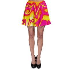 Pop Art Love Graffiti Skater Skirt by essentialimage365