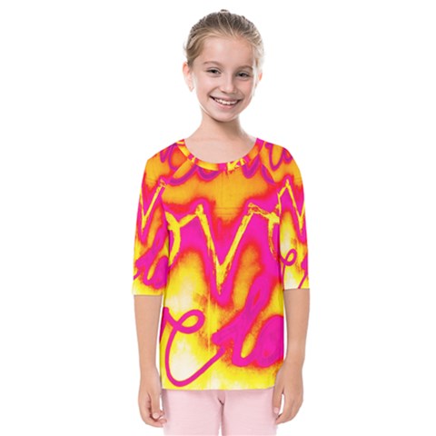 Pop Art Love Graffiti Kids  Quarter Sleeve Raglan Tee by essentialimage365