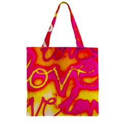 Pop Art Love Graffiti Zipper Grocery Tote Bag by essentialimage365