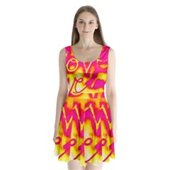 Pop Art Love Graffiti Split Back Mini Dress  by essentialimage365