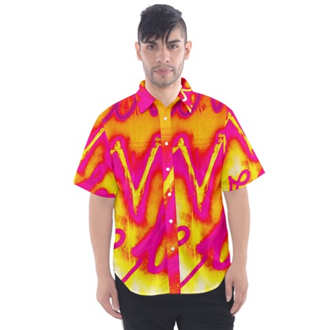 Pop Art Love Graffiti Men s Short Sleeve Shirt by essentialimage365