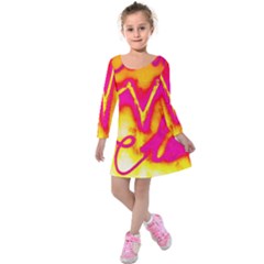 Pop Art Love Graffiti Kids  Long Sleeve Velvet Dress by essentialimage365