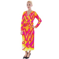 Pop Art Love Graffiti Velvet Maxi Wrap Dress by essentialimage365