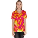 Pop Art Love Graffiti Women s V-Neck Scrub Top View1