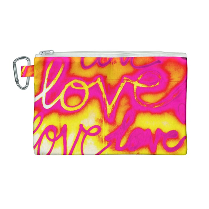 Pop Art Love Graffiti Canvas Cosmetic Bag (Large)