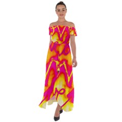 Pop Art Love Graffiti Off Shoulder Open Front Chiffon Dress by essentialimage365