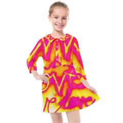 Pop Art Love Graffiti Kids  Quarter Sleeve Shirt Dress by essentialimage365