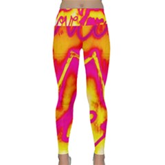 Pop Art Love Graffiti Lightweight Velour Classic Yoga Leggings by essentialimage365