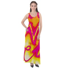 Pop Art Love Graffiti Sleeveless Velour Maxi Dress by essentialimage365