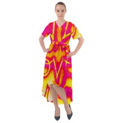 Pop Art Love Graffiti Front Wrap High Low Dress