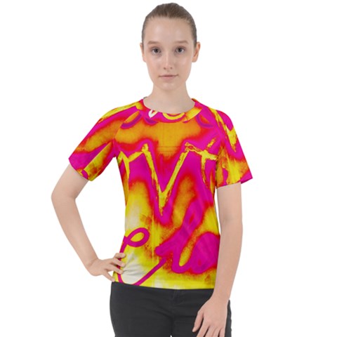 Pop Art Love Graffiti Women s Sport Raglan Tee by essentialimage365