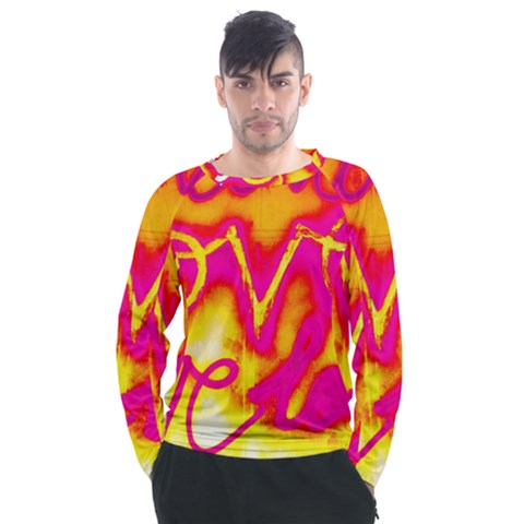 Pop Art Love Graffiti Men s Long Sleeve Raglan Tee by essentialimage365