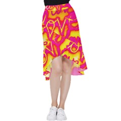 Pop Art Love Graffiti Frill Hi Low Chiffon Skirt by essentialimage365