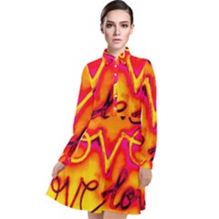  Graffiti Love Long Sleeve Chiffon Shirt Dress by essentialimage365