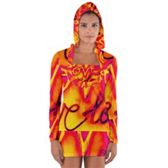  Graffiti Love Long Sleeve Hooded T-shirt by essentialimage365