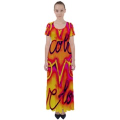  Graffiti Love High Waist Short Sleeve Maxi Dress by essentialimage365