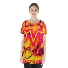  Graffiti Love Skirt Hem Sports Top by essentialimage365