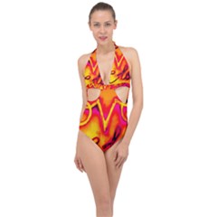  Graffiti Love Halter Front Plunge Swimsuit by essentialimage365