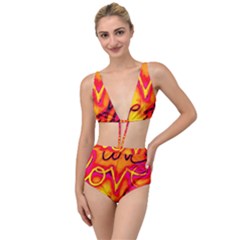  Graffiti Love Tied Up Two Piece Swimsuit by essentialimage365