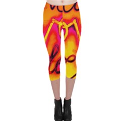  Graffiti Love Capri Leggings  by essentialimage365