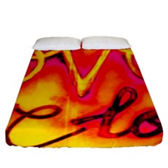  Graffiti Love Fitted Sheet (queen Size) by essentialimage365